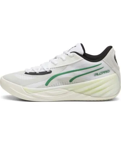 PUMA All-Pro NITROâ¢ Basketball Shoes in Warm White/Glacial Grey/Archive Green